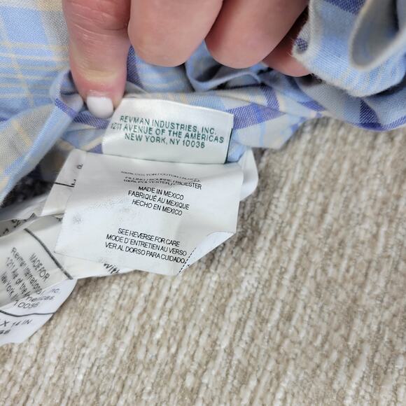 VTG Laura Ashley Emilie Pillow 16" Square Blue Cream Plaid Ruffle Trim Cotton - Picture 9 of 16